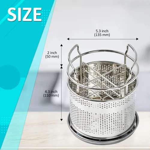 Vista 6 de Cesta de secado de cubiertos de acero inoxidable para escurridor de platos, soporte para utensilios de 4 compartimentos con tabla de drenaje
