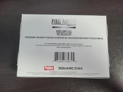 Vista 3 de Final Fantasy TCG: REBELLION'S Call PRE-Release KIT - 9 paquetes de refuerzo, mangas, tarjeta promocional
