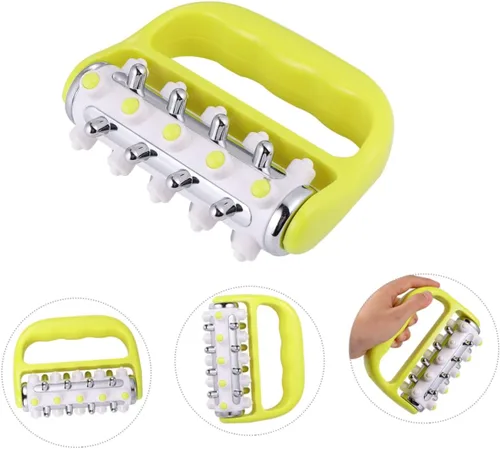 Vista 7 de Masajeador masajeador de cuerpo entero para pies Punto de disparo Rodillo de mano Abs Aleación de aluminio Amarillo
