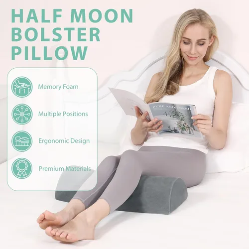 Vista 5 de Almohada de media luna, almohadas de espuma viscoelástica para dormir, almohada Boster para piernas, soporte lumbar de rodilla, almohada semi