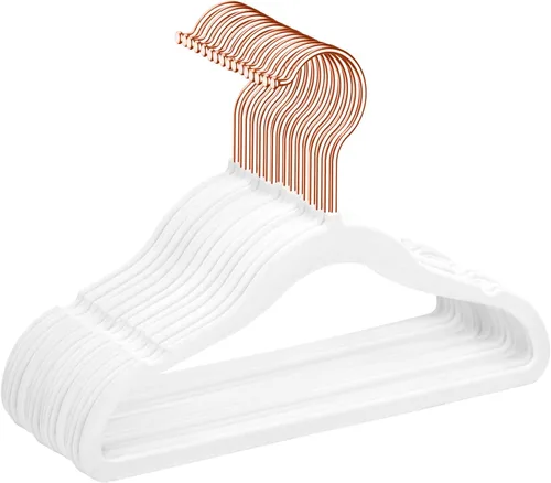 Vista 15 de MIZGI Perchas de terciopelo para bebé, perchas antideslizantes para niños y niños pequeños, perchas de 11.8 pulgadas para ropa de bebé, paquete