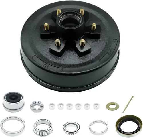 Vista 9 de RV Murts Conjunto de frenos de remolque eléctricos autoajustables de 12" x 2" para remolque de 5,200 lbs, 6,000 lbs, 7,000 lbs, eje #42 con tuercas
