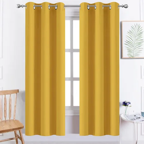 Vista 54 de Yakamok Cortinas opacas para dormitorio, aislamiento térmico, cortinas de oscurecimiento de habitación para sala de estar, juego de 2 paneles