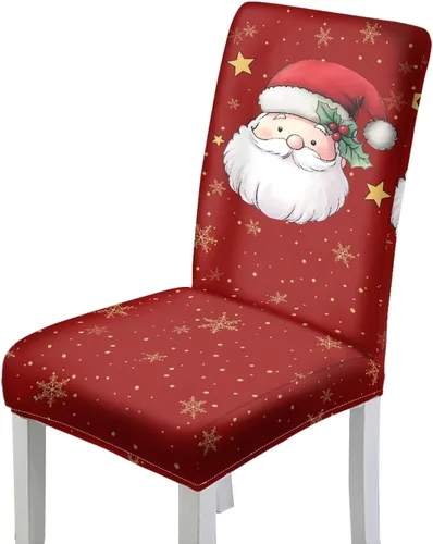 Vista 20 de HUGS IDEA Christmas Seat Covers for Dining Room Chairs Set of 6 Music Notes Stretch Chair Slipcovers Protector Removable and Washable Kitchen Dining