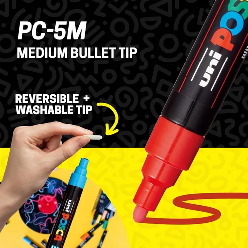 Vista 4 de POSCA® PC-5M Water-Based Acrylic Paint Markers, Medium Tip, 16 Count