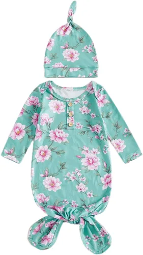 Vista 10 de Camisones florales para bebés recién nacidas niñas con diadema, ropa de dormir, mamelucos, sacos de dormir, conjuntos Navidad y carta