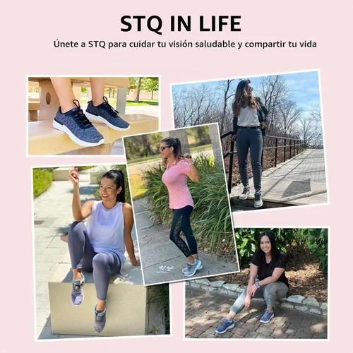Vista 7 de STQ Zapatos de senderismo para mujer, zapatos de tenis ligeros con cordones