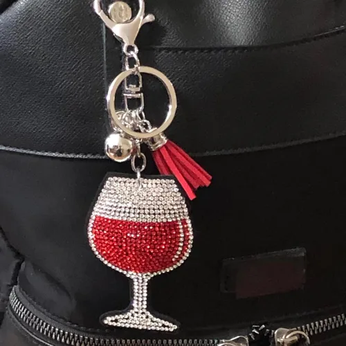 Vista 3 de Popfizzy Bling Keychain, Cute Keychain Accessories for Women and Girls, Rhinestone Car Keys Keychain