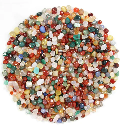 Vista 40 de Chips de cristal de amazonita natural triturado de 1.1 libras, chips de cristales curativos a granel, piedras preciosas de cristal triturado
