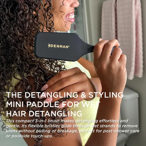 Vista 3 de Denman Cepillo de Paleta para Desenredar y Peinar – Desenredador y Estilizador para Cabello Húmedo o Seco para Cabello Rizado, Crespo, Liso, Grueso
