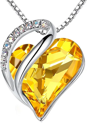 Vista 15 de Leafael - Collares para mujer, dije de corazón de amor infinito con cristales de piedra natal, cadena chapada en plata de 18 + 2 pulgadas, regalo