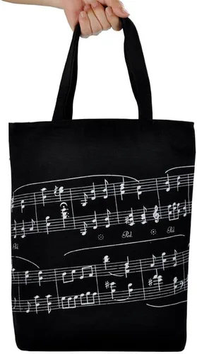 Vista 7 de Bolsas de comestibles reutilizables, bolsa de música, bolsa de lona perfecta para ir de compras