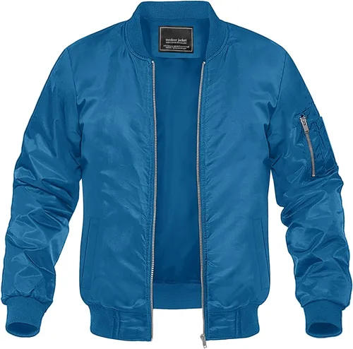Vista 8 de MAGNIVIT - Chaqueta bomber ligera para hombre, cortavientos, casual, para primavera y otoño, para exteriores