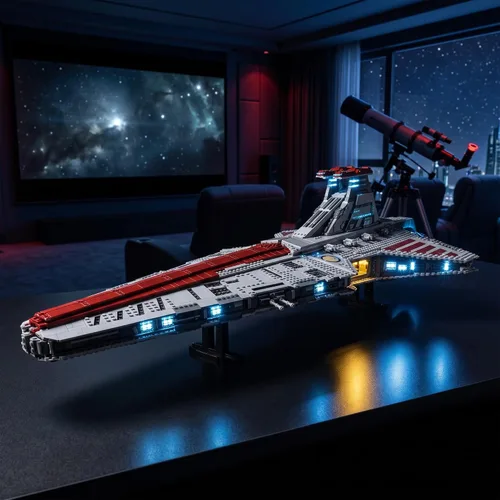 Vista 8 de Kyglaring Kit de luces compatible con bloques de construcción Lego Star Wars Venator 75367, accesorios de iluminación mejorados para Class Republic