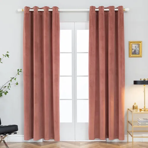 Vista 10 de Pleasant Boulevard - Cortinas de terciopelo para decoración interior de habitaciones y ventanas grandes, elegantes, estilo con ojales, 2 paneles