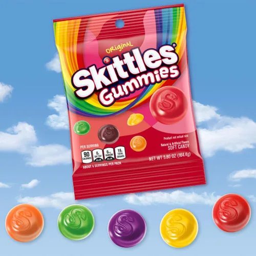 Vista 5 de Skittles - Bolsa de gomitas de caramelo, original, 5.8 onzas