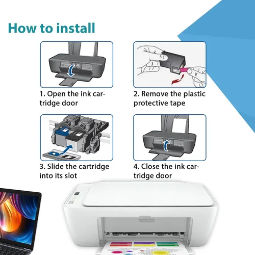Vista 5 de 62 Negro/Color - Cartucho de tinta remanufacturado Combo para HP 62XL HP62 XL, compatible con Envy 5540 5542 5545 5640 5642 5660 5664 5665 7640