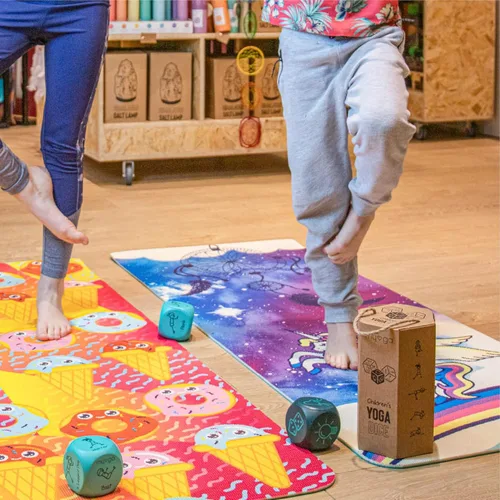 Vista 2 de Myga Childrens Yoga Mat,Eco-Friendly Printed Yoga, Exercise and Fitness Mat for Kids,Features 8 Yoga Poses on the Reverse,Non-Slip, Extra Grip and
