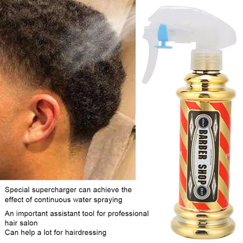 Vista 3 de Dioche Botella de spray de agua de peluquería, botella de spray de peluquería Salon Barbería Hair Styling Water Spray Kettle 5.1 fl oz (dorado)