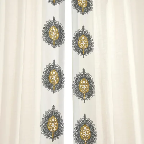 Vista 8 de HPD Half Price Drapes Cortinas de algodón sólido con bordes para dormitorio y sala de estar 50 X 84, DTCC-SB220614-84 (1 panel) Mayan Gold