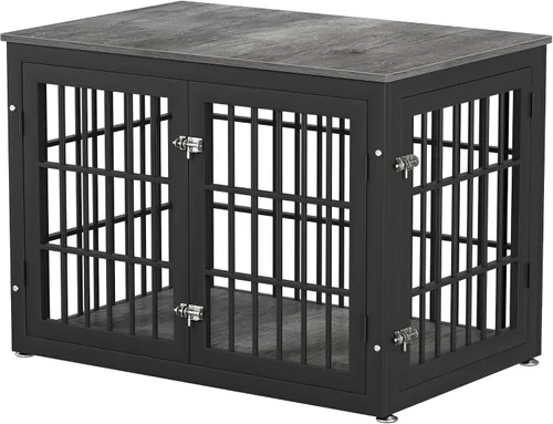 Vista 33 de rehomerance Mueble de jaula de perro resistente de 26 pulgadas para perros pequeños, mesa auxiliar decorativa para casa de mascotas, muebles de Negro
