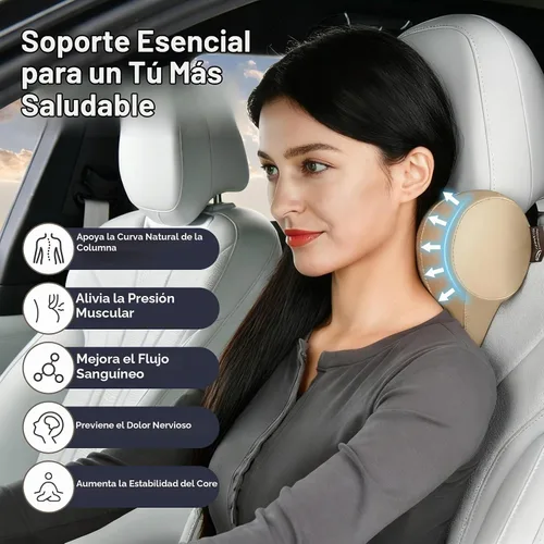 Vista 3 de Coverado Almohada ergonómica para reposacabezas de automóvil, almohada ergonómica de espuma viscoelástica para el cuello del auto para asiento
