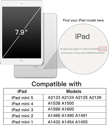 Vista 2 de JETech Funda para niños para iPad mini 5/4/3/2/1 (7.9 pulgadas, modelo 2019/2015/2014/2013/2012) con protector de pantalla incorporado, funda