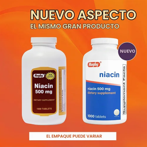 Vista 3 de Niacina 500 mg 1000 comprimidos.