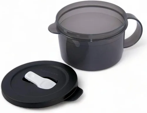 Vista 2 de Tupperware CrystalWave - Taza de sopa para microondas, color negro, 16 onzas