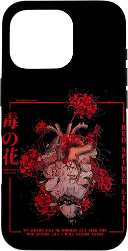 Vista 20 de Carcasa estética para iPhone 17, diseño de lirio de araña roja o Higanbana en Japón