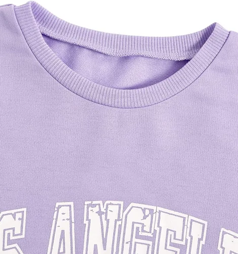 Vista 3 de SOLY HUX Sudadera de manga larga con estampado de letras y bloques de color para niña