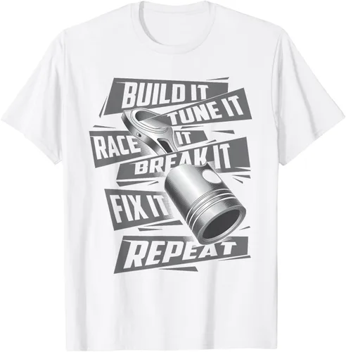 Vista 66 de Build It Tune It Race It Break It - Camiseta para entusiastas de los coches de carreras, talla S Negro