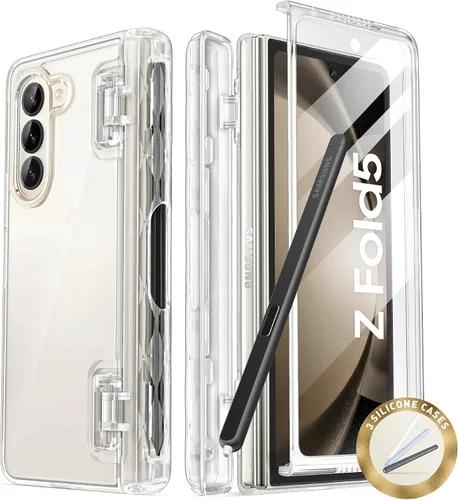 Vista 14 de i-Blason Cosmo - Funda para Samsung Galaxy Z Fold 5 con soporte para bolígrafo, protector de pantalla integrado, protección de bisagra, 3 fundas