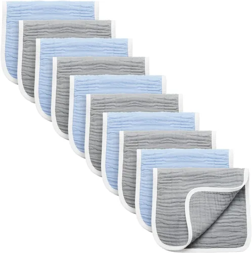 Vista 12 de Synrroe Paños de muselina grandes para eructos, paños de muselina para bebés niñas y niños, paquete de 10 extraabsorbentes y suaves de muselina, 6