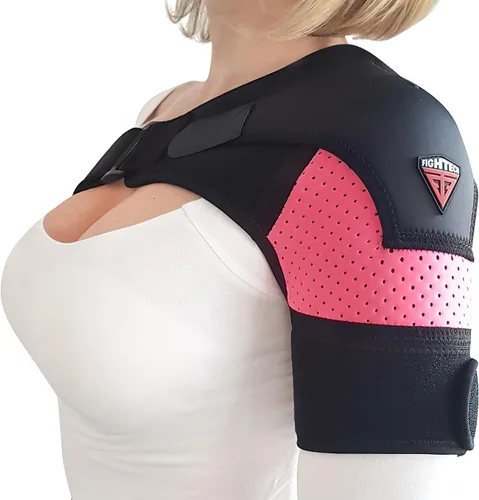 Vista 11 de FIGHTECH Soporte de hombro para manguito rotador desgarrado para hombres y mujeres - Soporte y alivio del dolor (Negro, Extra Pequeño)