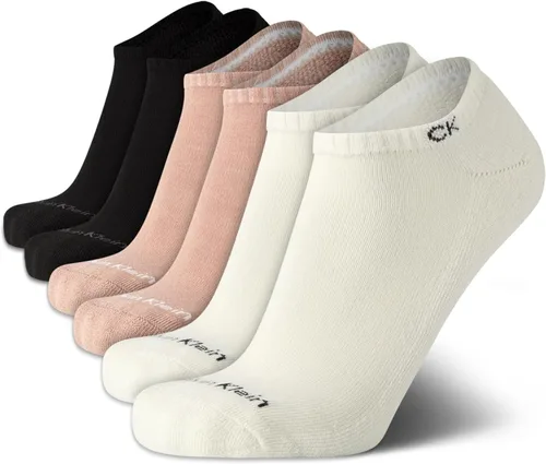 Vista 46 de Calvin Klein Calcetines para hombre, mezcla de algodón, acolchados, sin talla, forro de calcetines atléticos (6 unidades)