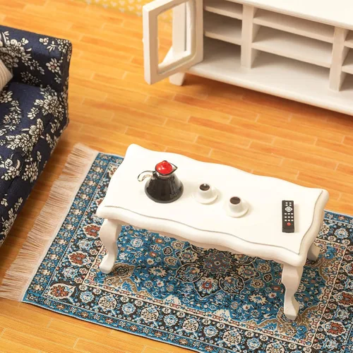 Vista 4 de Muebles de casa de muñecas en miniatura a escala 1 y 12 – Juego de muebles de casa de muñecas de madera para sala de muñecas – Muebles de casa