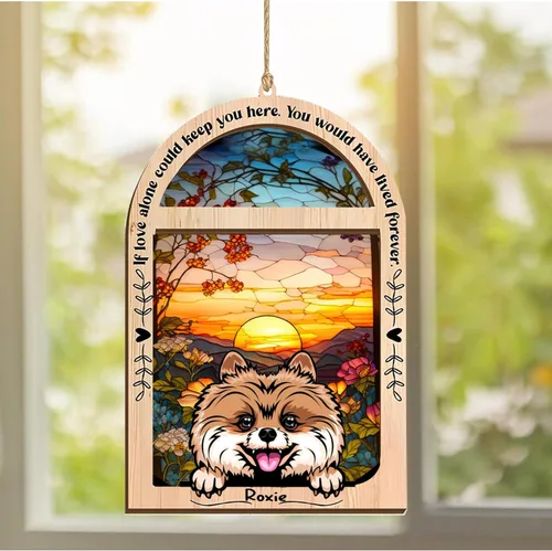 Vista 178 de LOVELYPOD Adorno de Navidad personalizado de sabueso afgano, atrapasoles con nombre, regalos de pérdida de mascotas, regalos para amantes