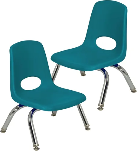 Vista 19 de FDP 15407-BL - Silla escolar apilable de 8 pulgadas con deslizadores de Azul