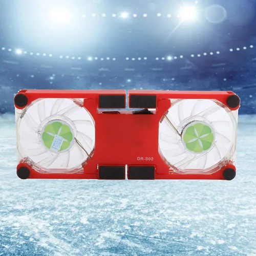 Vista 4 de DR-S02 - Enfriador plegable para laptop con doble ventilador, portátil alimentado por USB, base de refrigeración con soporte antideslizante (rojo)