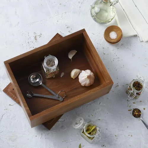 Vista 4 de Gourmet Basics - Caja de almacenamiento de hierbas con frascos de vidrio, 11 x 8 x 4.5 pulgadas