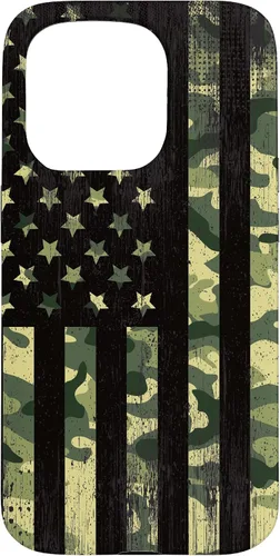 Vista 14 de iPhone 16 American Flag Camo Camouflage Black Patriotic Pride Case