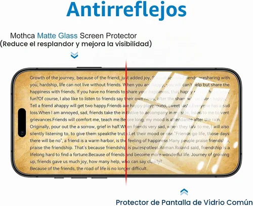 Vista 2 de Mothca Paquete de 2 protectores de pantalla de vidrio mate para iPhone Air / 17 Air [6.5 pulgadas] + Paquete de 2 protectores de lente de cámara