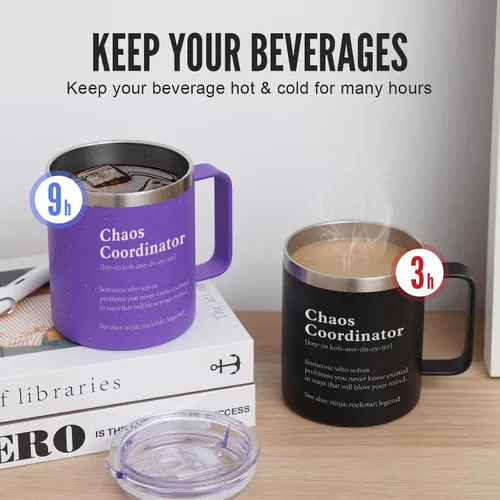 Vista 2 de NOWWISH Regalos de Navidad para Hombres, Jefe, Compañero de Trabajo, Gerente, Oficina, Maestro, Enfermera - Vaso Tumbler Coordinador del Caos