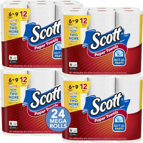 Vista 12 de Scott Toallas de papel, elige una hoja: 6 megarrollos = 11 rollos regulares (102 hojas por rollo)