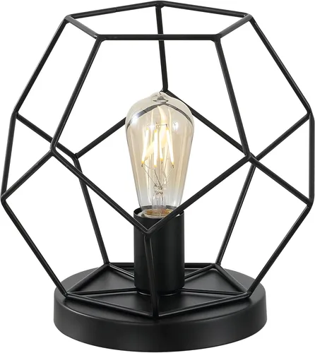 Vista 8 de JONATHAN Y Lámpara de mesa geométrica dorada de latón de 10 pulgadas, lámpara de escritorio de metal moderno de mediados de siglo para sala