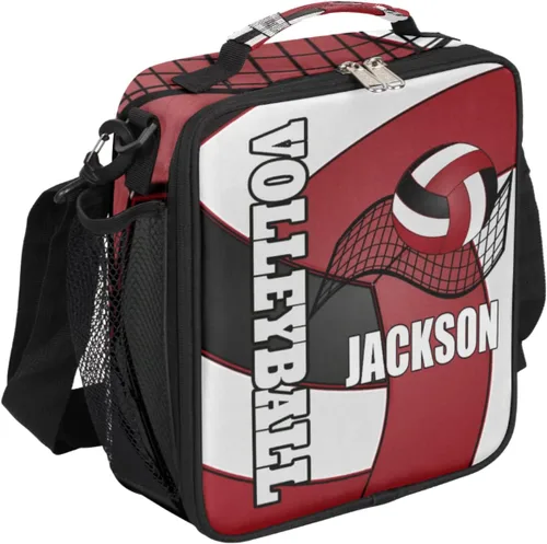 Vista 13 de Bolsa de almuerzo personalizada para niñas, niños, adolescentes, hombres y mujeres, regalo personalizado, bolsa de almuerzo de voleibol, color dorado