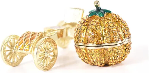 Vista 9 de Abaodam 5pcs Box jewelry organizer pumpkin crystal figurine pumpkin figurine Pumpkin Car jewelry chest jewelry necklace organizer crystal tabletop