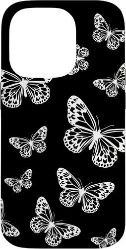 Vista 17 de Cute White Butterflies Black Background Case for iPhone 17