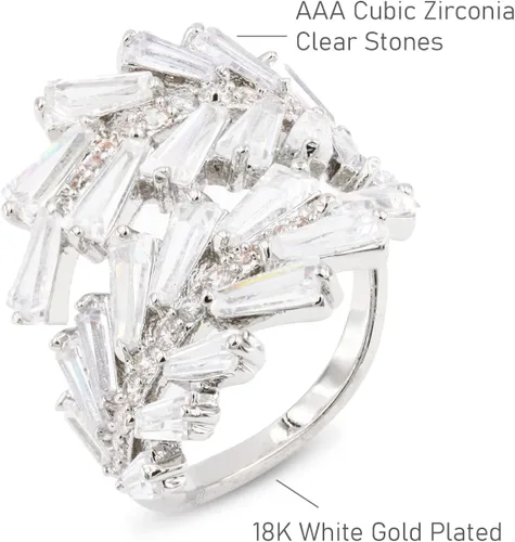 Vista 4 de Lavencious Anillo de moda de cóctel de arte ajustable de 6 a 8.5 joyas de circonita cúbica, Cristal, Zirconia cúbica